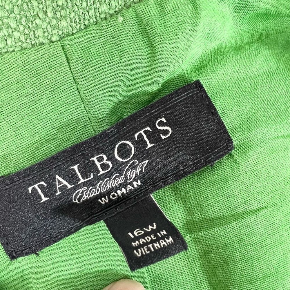 Talbots Linen Blend Open Front Blazer Womens 16w … - image 3